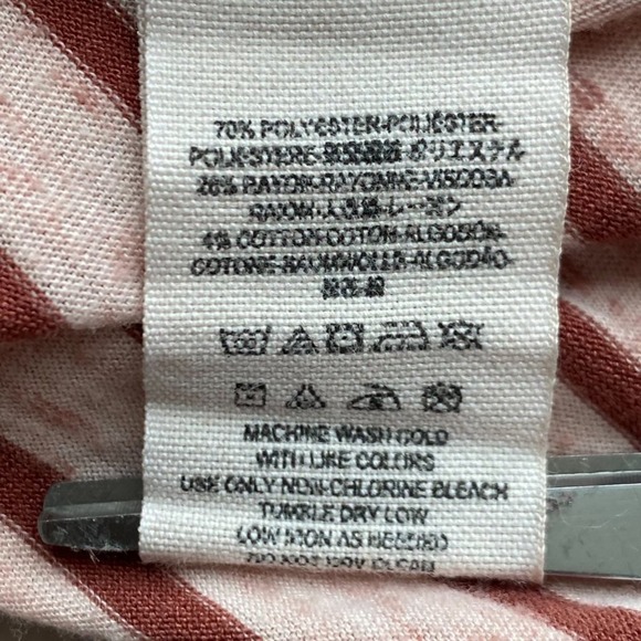 Free People Pandoras Box Striped Tee Small Red Pink Oversized Boxy - Picture 11 of 12